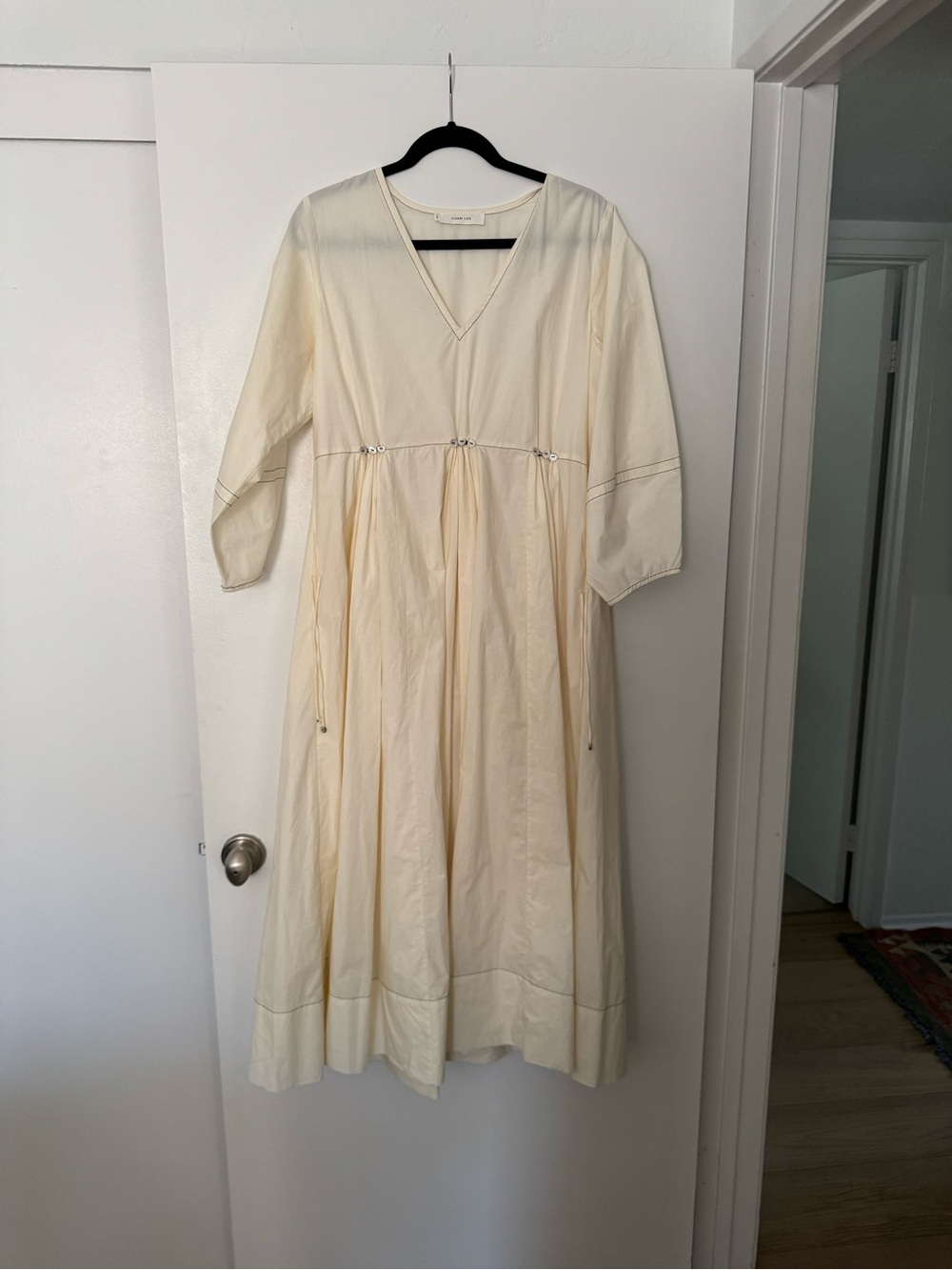 Chan Luu Ivory V-Neck Long Sleeve Maxi Dress - Picture 4 of 14